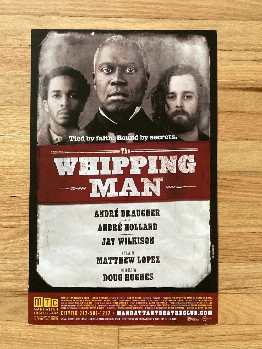 The Whipping Man Broadway Window Card Poster Andre Braugher Andre Holland 2011
